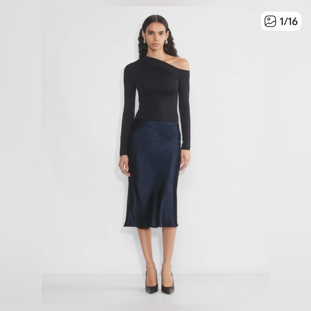 Aritzia Babaton Slip Satin Midi Skirt
